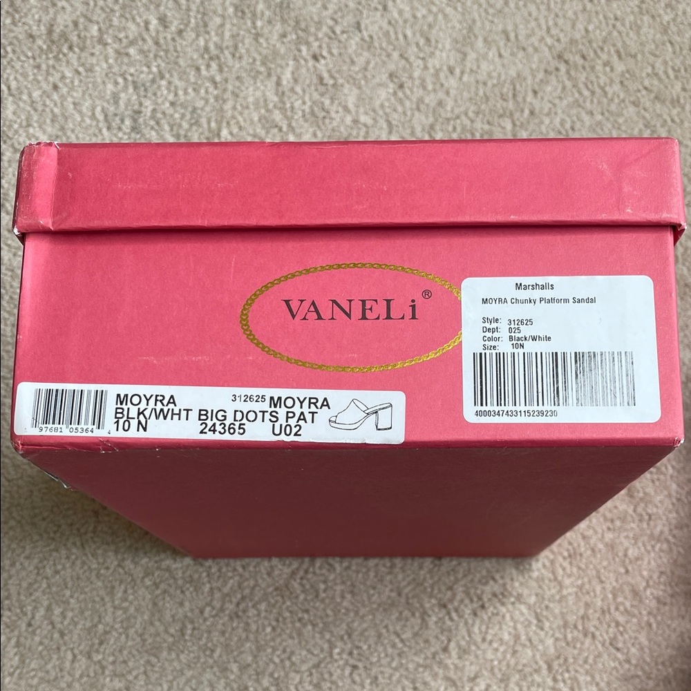 NWT Vaneli Black and White Moyra Polka Dot Chunky Platform Sandals - Picture 4 of 10